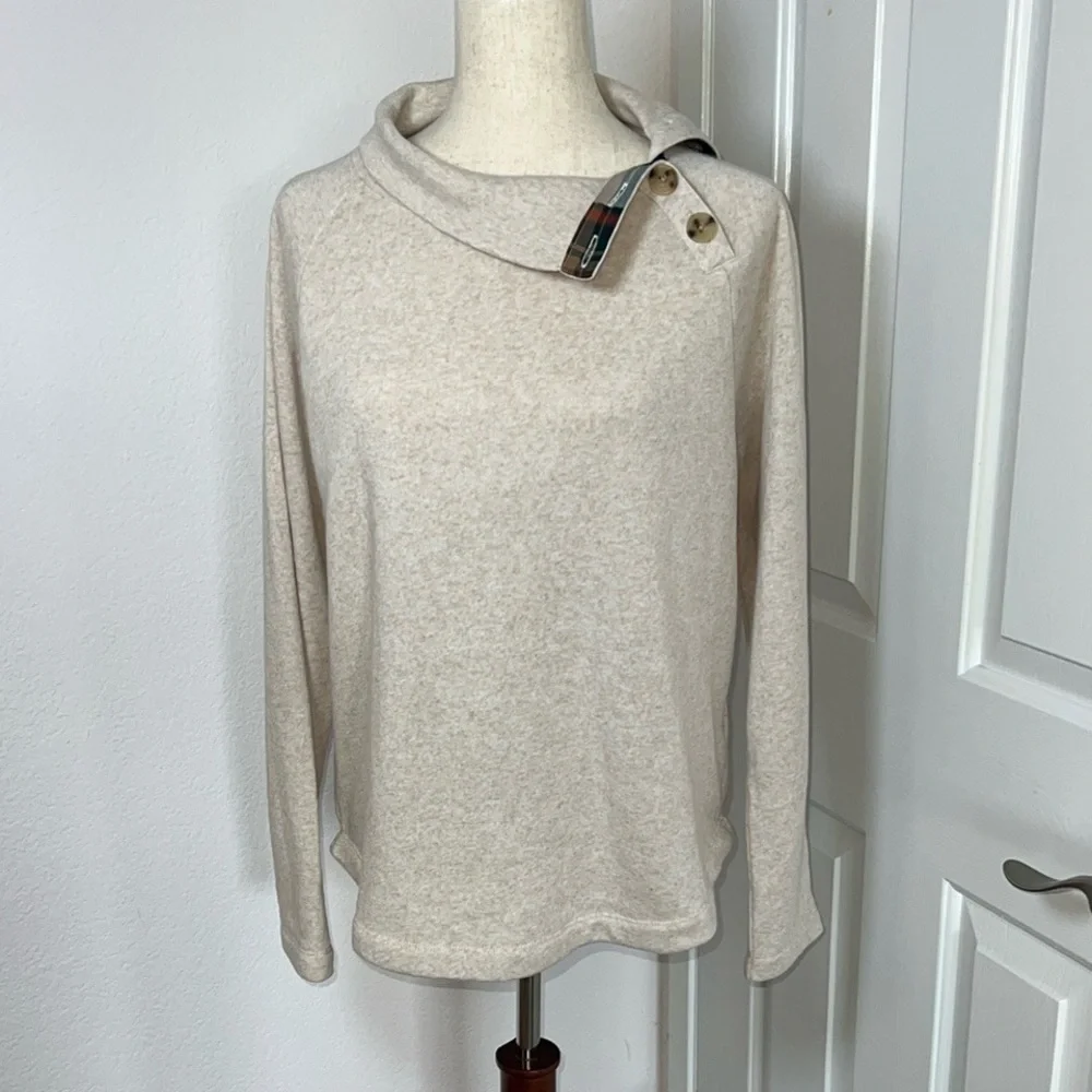 J. Crew Cream Cowl‎ Neck Sweater with Relaxed Fit